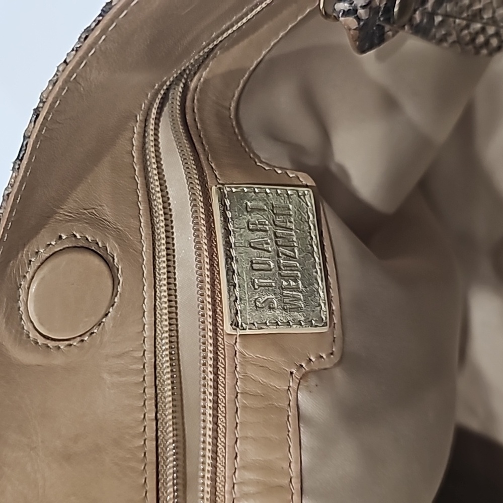 Stuart Weitzman Python Hobo Studded Shoulder Bag … - image 3